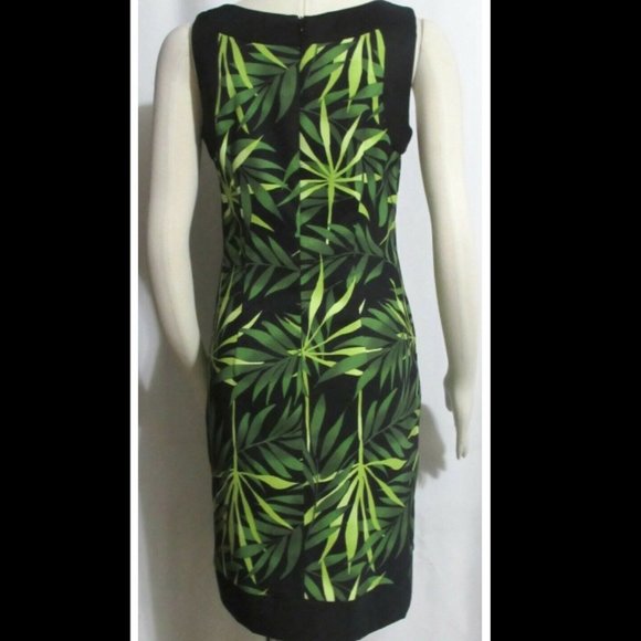 Ladies KIM ROGERS Black & Green Sheath Dress 6 - Picture 5 of 5